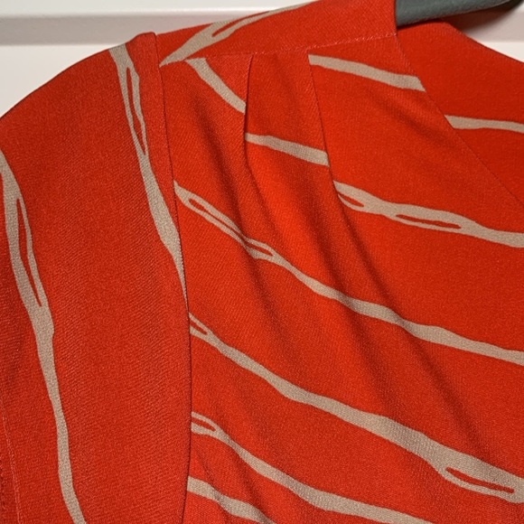 {Coldwater Creek} Vibrant Orange & Cream sidesash dress - Picture 7 of 7